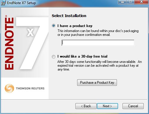 Endnote X7 for Windows Installation Instructions